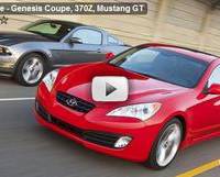 Genesis Coupe, 370Z, Mustang GT drag race