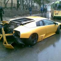 Lamborghini Murcielago totaled Video and Photos