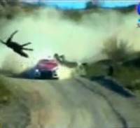 Video : Rally Car hits horse