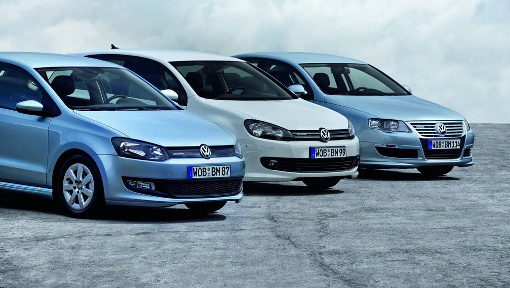 Volkswagen Polo Golf and Passat BlueMotion