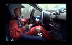 8 year old driving rally car