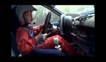 8 year old driving rally car