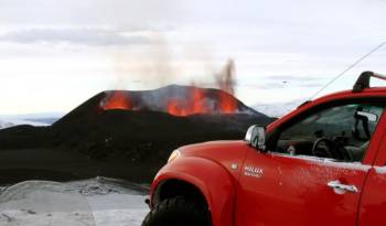 Top Gear drives Toyota Hilux near Active Volcano