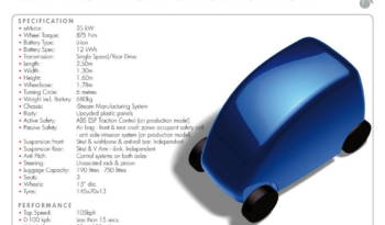 T.27 Electric City Car Specs