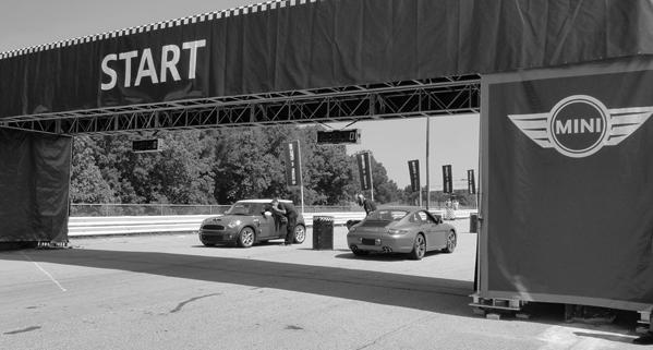 Mini Cooper S beaten by Porsche 911 Carrera S in Road Atlanta race