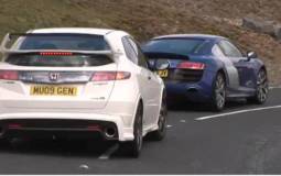 Video: Honda Civic Type R Mugen vs Audi R8 V10