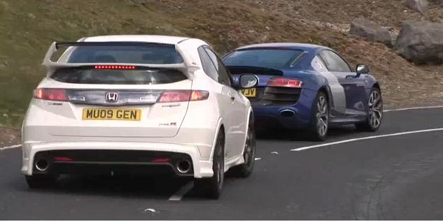 Video: Honda Civic Type R Mugen vs Audi R8 V10