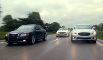 Video: 2010 Audi A6 3.0T Quattro vs 2011 BMW 535i vs 2011 Infiniti M37