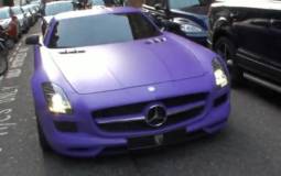 Video: Mercedes SLS AMG Matt Purple