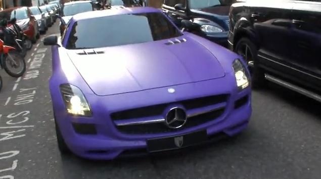Video: Mercedes SLS AMG Matt Purple