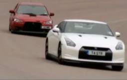 Nissan GTR vs Mitsubishi EVO FQ 400 video