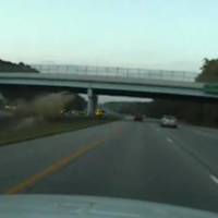 Video: Pontiac Firebird flies into bridge during crash