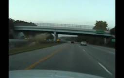 Video: Pontiac Firebird flies into bridge during crash