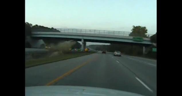 Video: Pontiac Firebird flies into bridge during crash