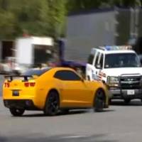 Video: Bumblebee Camaro Crashes into Cop Car