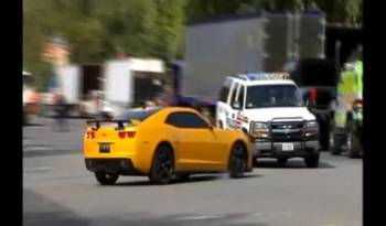 Video: Bumblebee Camaro Crashes into Cop Car