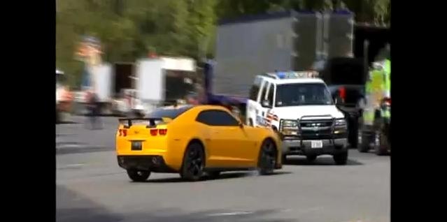 Video: Bumblebee Camaro Crashes into Cop Car