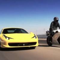 Ferrari 458 Italia vs Ducati 1198S video