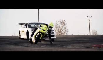 Drift Battle: Corvette Powered RX7 vs Kawasaki ZX10