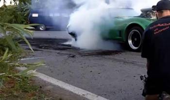 Video: Corvette fails in Burnout Contest