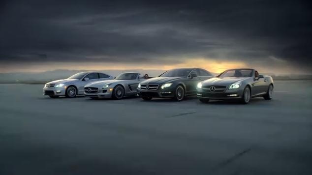 Mercedes SLS Roadster in Super Bowl Ad
