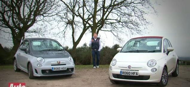 Video: Fiat 500C TwinAir vs 500C Abarth