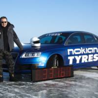 Audi RS6 with Nokian Tyres Beats Bentley World Record On Ice