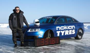 Audi RS6 with Nokian Tyres Beats Bentley World Record On Ice