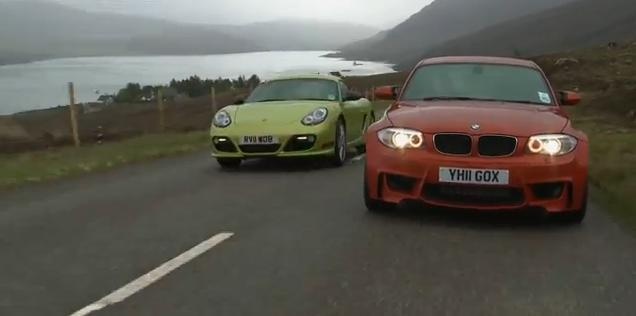 BMW 1 Series M vs Porsche Cayman R Video