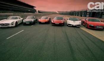 McLaren MP4 12C vs SLS 911 GT2 458 Italia LP570 Performante and R8 V10