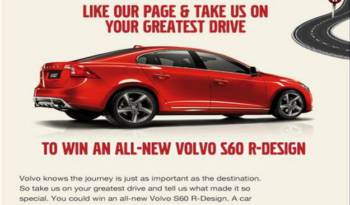 Volvo UK Offering an S60 R Design Through Facebook Giveaway.