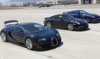 Bugatti Veyron vs Nissan GTR vs Porsche 911 Turbo S Video