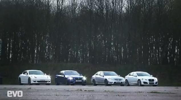 Video: M5 vs Panamera S vs E63 AMG vs XFR