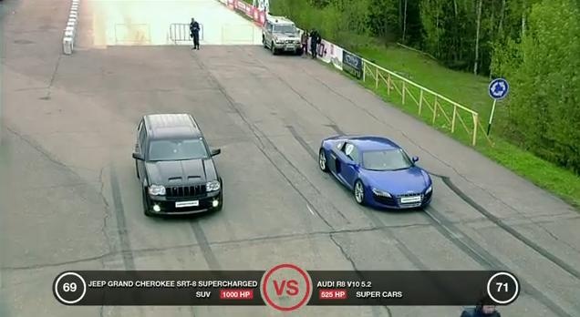 1000 HP Jeep Grand Cherokee vs R8, GTR and X6M