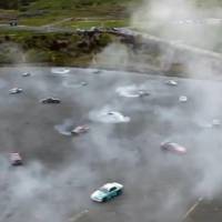 World Record: 75 Cars Simultaneously Doing Donuts