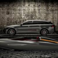 2013 Jaguar XF Sportbrake introduced along a speed boat