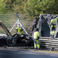 Mercedes-Benz SLS AMG Black Series prototype burns on the Ring