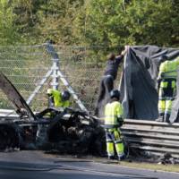 Mercedes-Benz SLS AMG Black Series prototype burns on the Ring