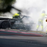 Mercedes-Benz SLS AMG Black Series prototype burns on the Ring