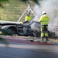 Mercedes-Benz SLS AMG Black Series prototype burns on the Ring