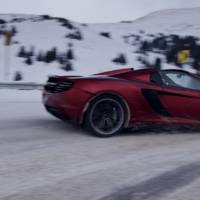 McLaren MP4-12C Spider and Rhys Millen races snowboarder on Loveland Pass