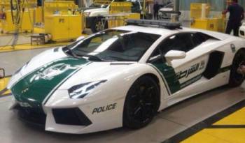 Lamborghini Aventador dressed in Dubai Police uniform