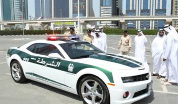 Chevrolet Camaro SS dressed in Dubai Police uniform