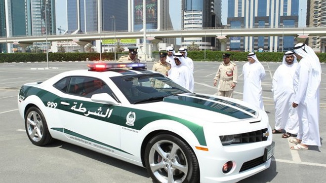 Chevrolet Camaro SS dressed in Dubai Police uniform