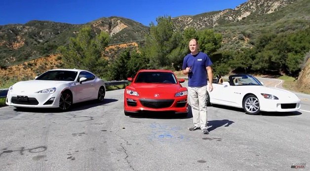 Video: Toyota GT86 vs Mazda RX-8 vs Honda S2000