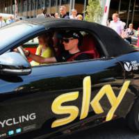Chris Froome, Le Tour de France winner receives a special Jaguar F-Type