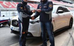 Sebastian Vettel receives an Infiniti FX on his birthday