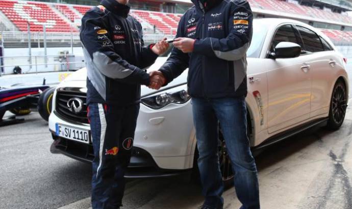 Sebastian Vettel receives an Infiniti FX on his birthday