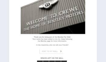 Bentley reaches 1 million Facebook fans