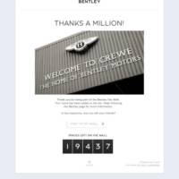 Bentley reaches 1 million Facebook fans